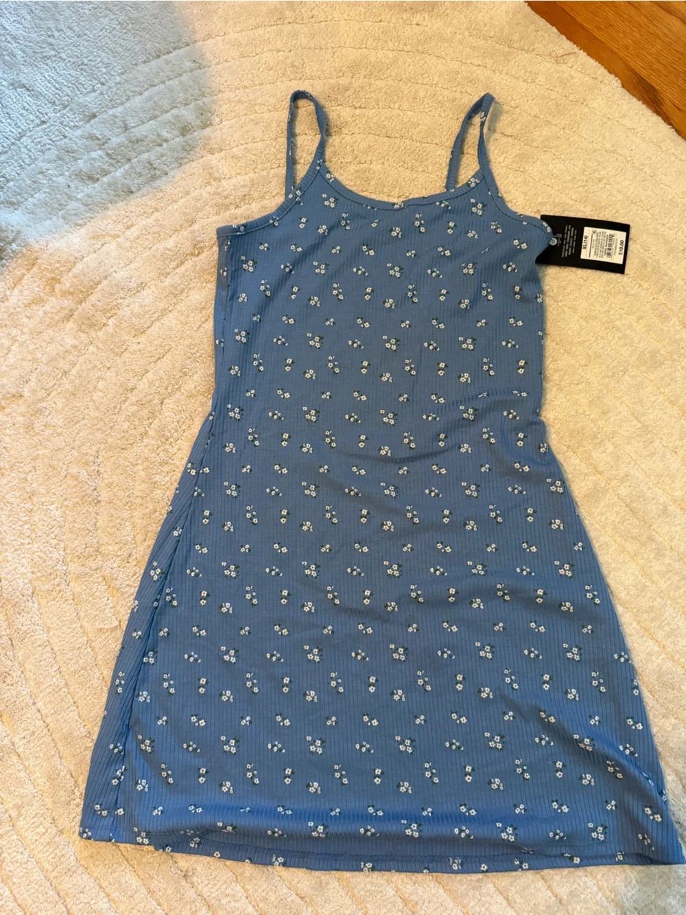 2 Dresses-Blue Floral Slip Dress & Lavender Ruffle Dress